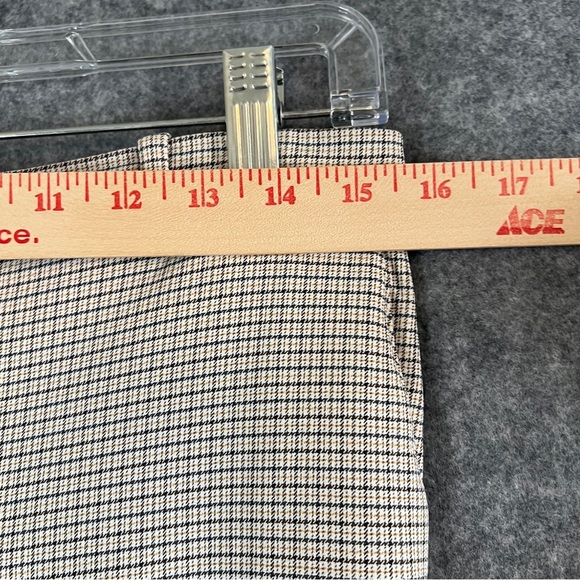 THEORY Treeca Pants Check Viscose Slim Cropped Mid Rise Yellow Plaid Size 6 - Picture 6 of 12